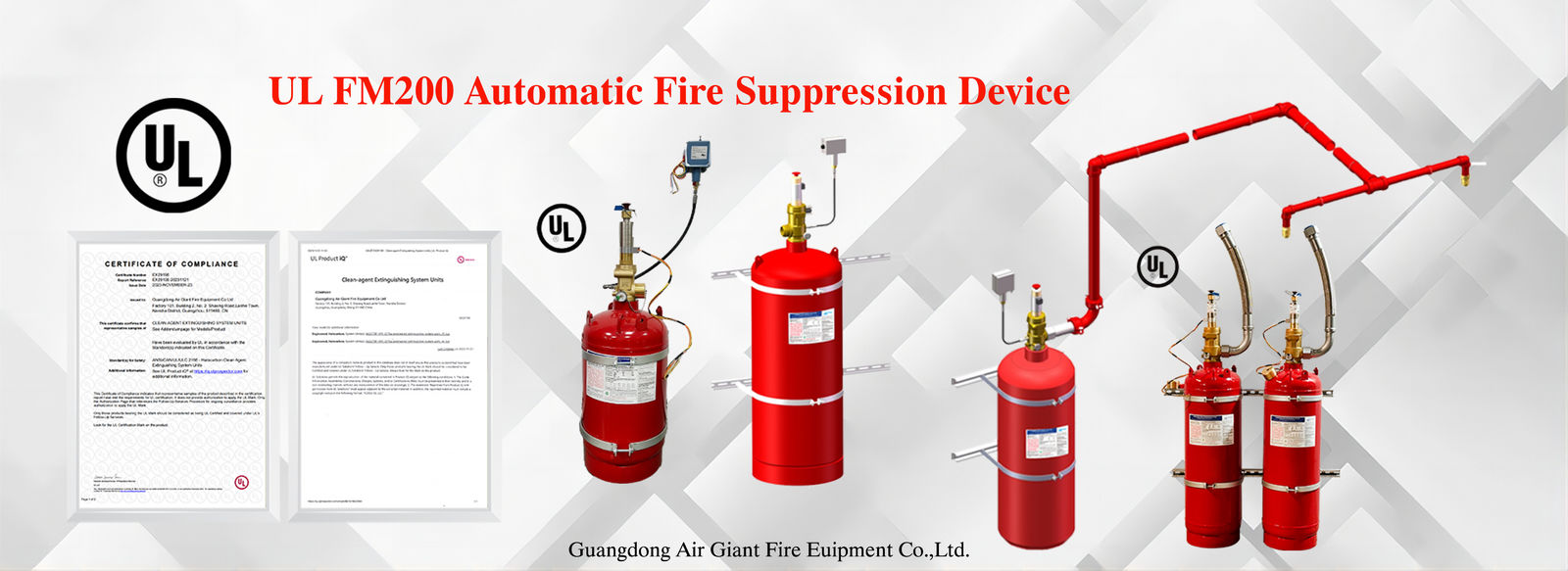 Qualité système de suppression des incendies fm200 Usine